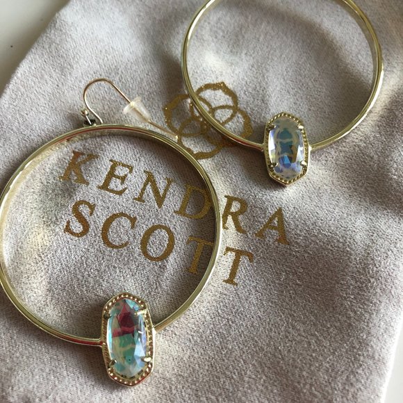 Kendra Scott Elora Hoops - GOLD - Dichroic Glass